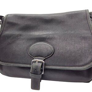 VTG Coach Hampton 7750 Black Messenger Flap Crossbody Shoulder Bag Purse Y2K
